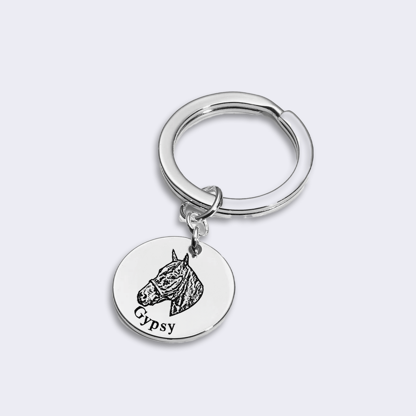 Engraved Horse Keyring