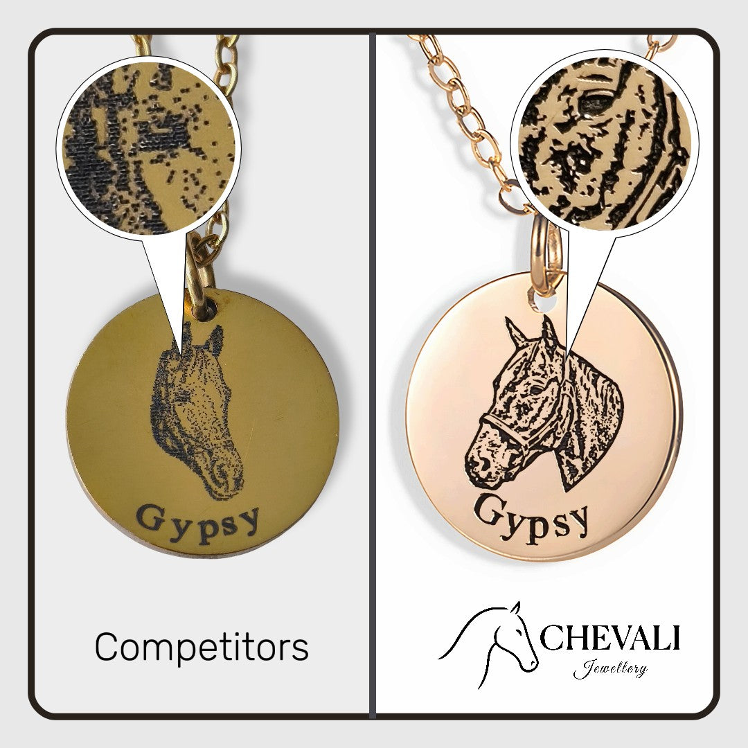 Engraved Horse Necklace