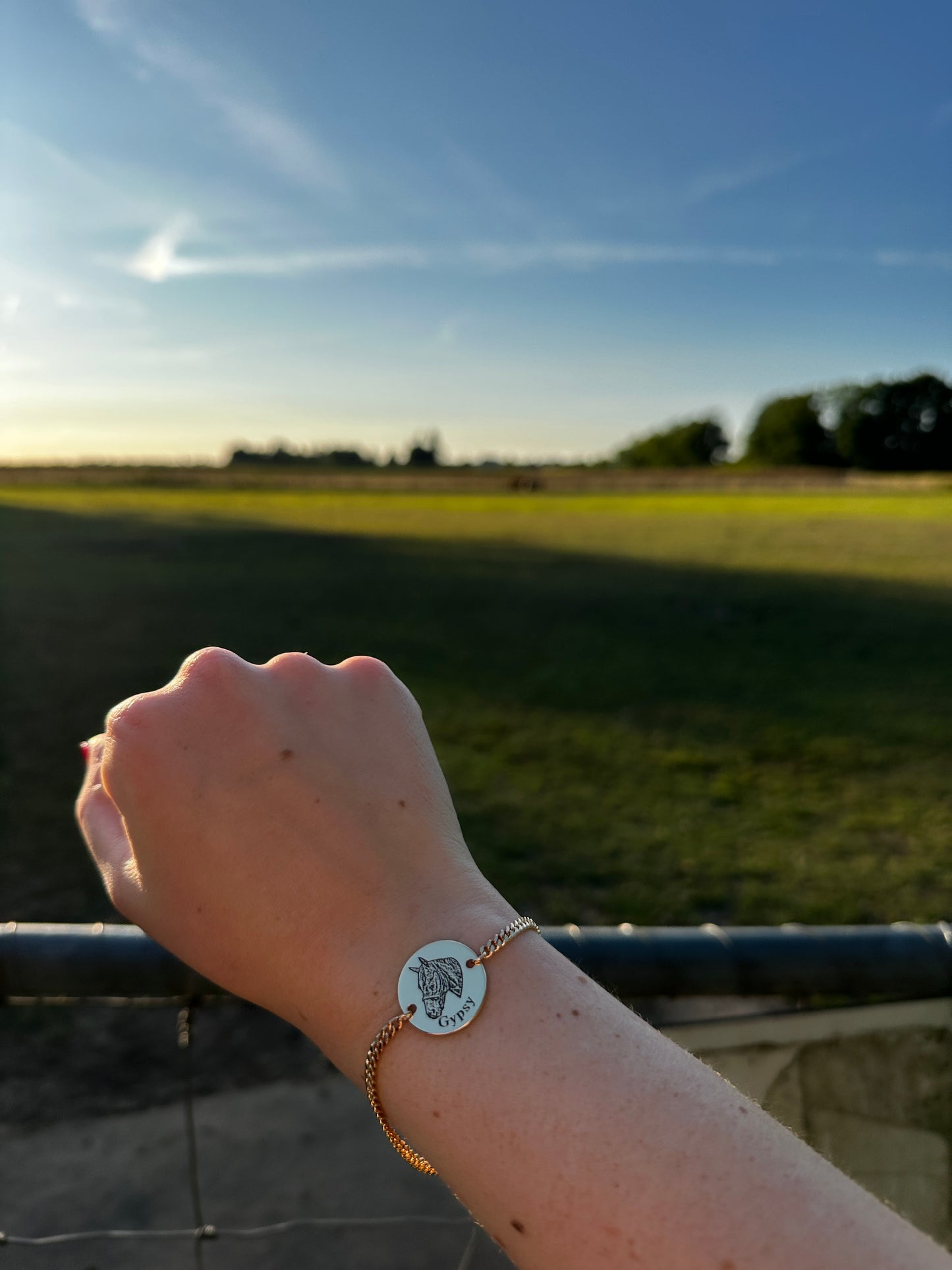 Engraved Horse Bracelet
