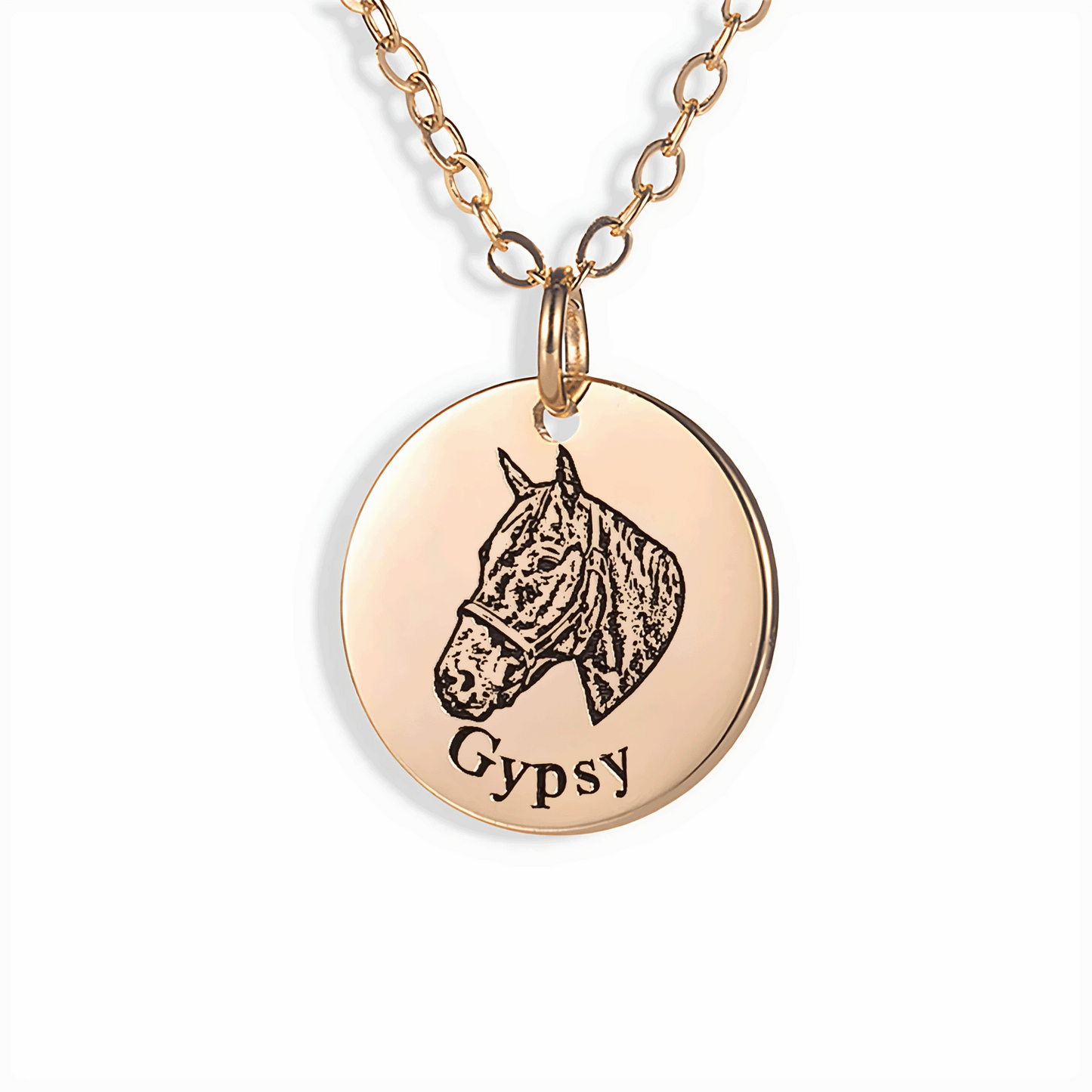 Engraved Horse Necklace