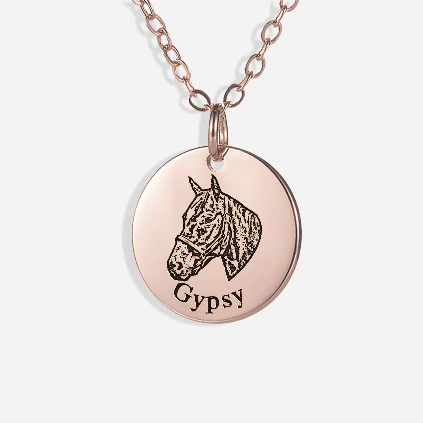 Engraved Horse Necklace
