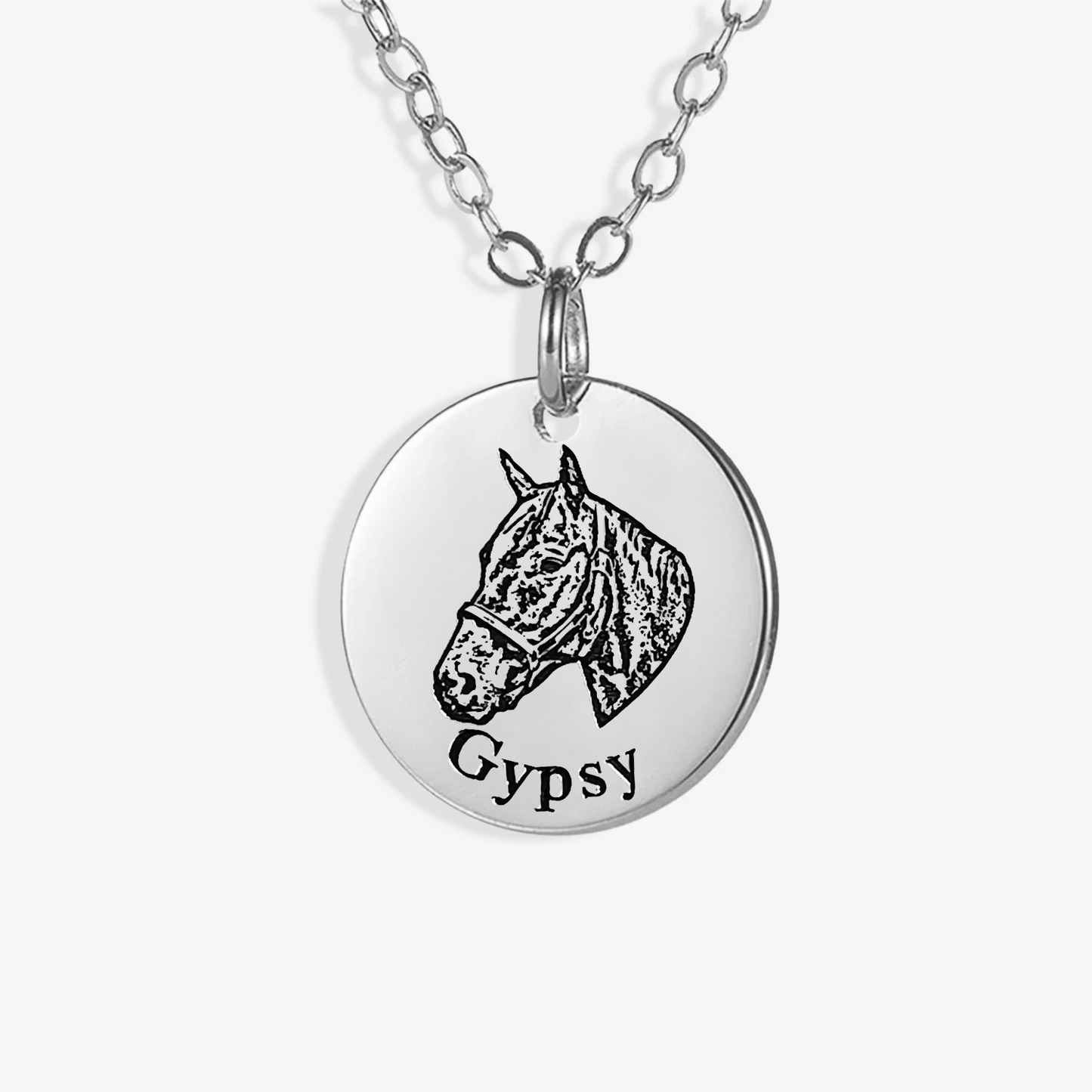 Engraved Horse Necklace