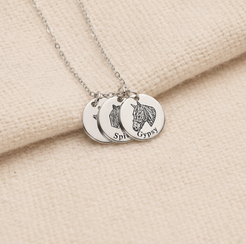 Engraved Horse Necklace